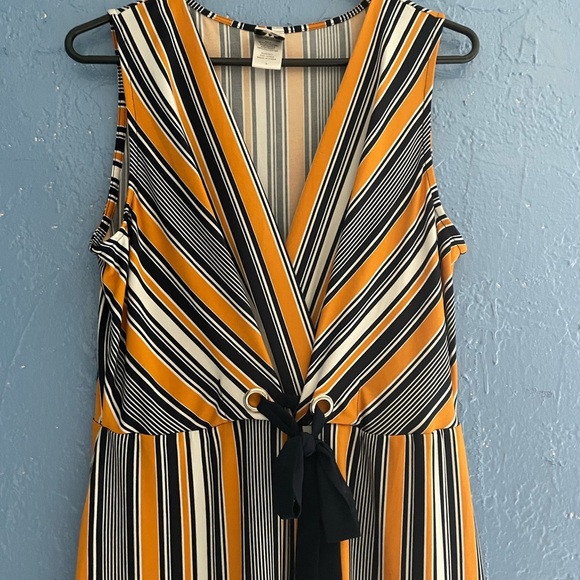 Wrapper Multicolor Striped dress size L - Picture 2 of 7